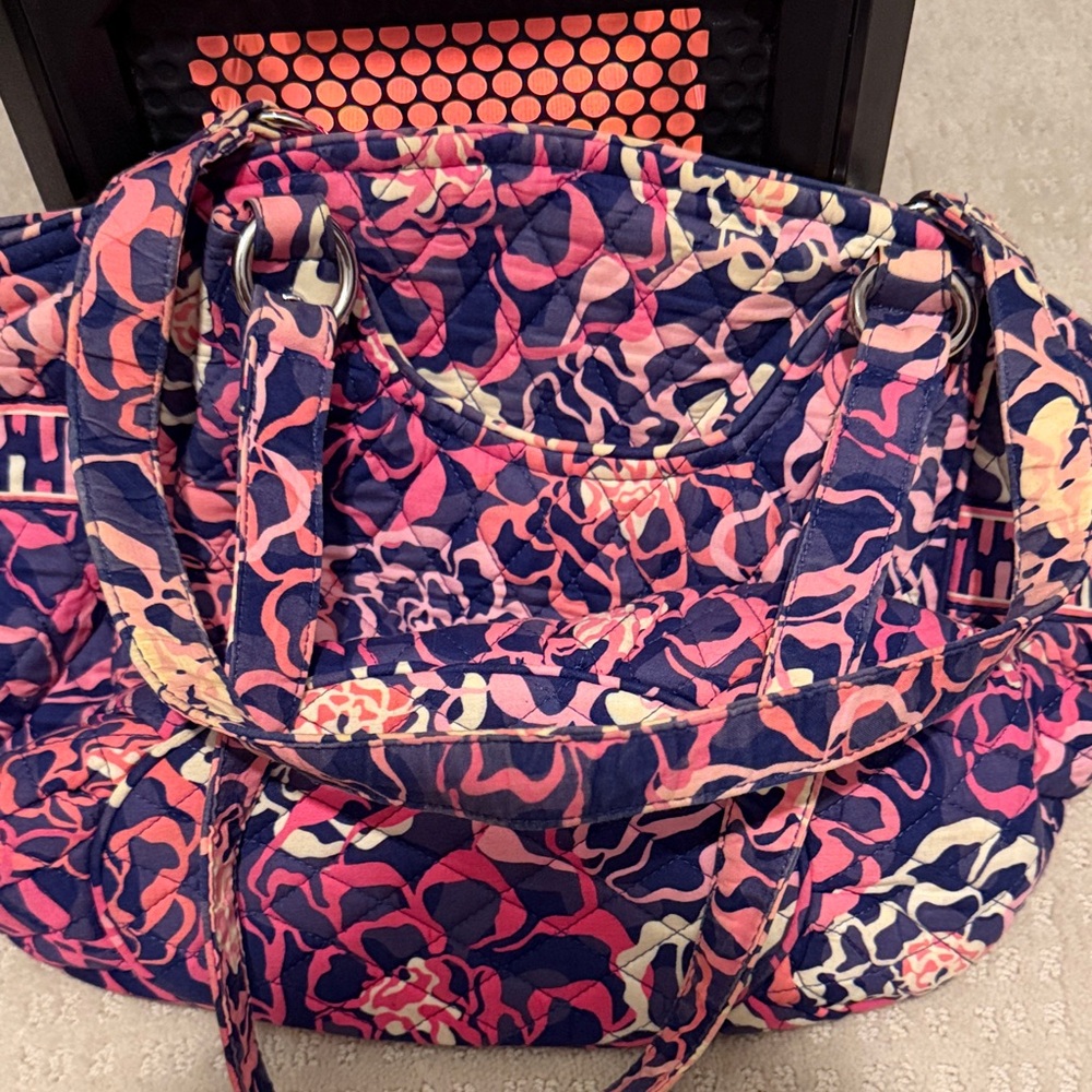Vera Bradley Pink and Blue Patterned Shoulder Bag